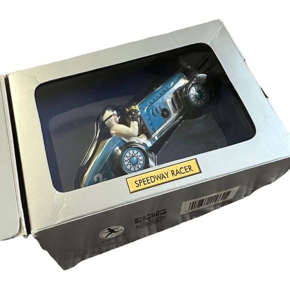 Schylling Speedway Racer Classic Tin Car Driver #2 Blue Original BOX Vintage - Picture 7 of 10